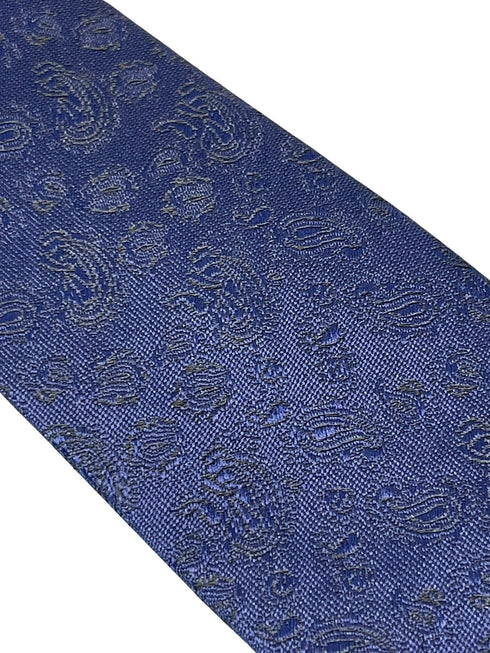 dark navy blue tie with subtle paisley design